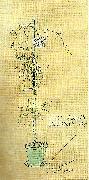 Carl Larsson nejlika i gron blomkruka USA oil painting artist